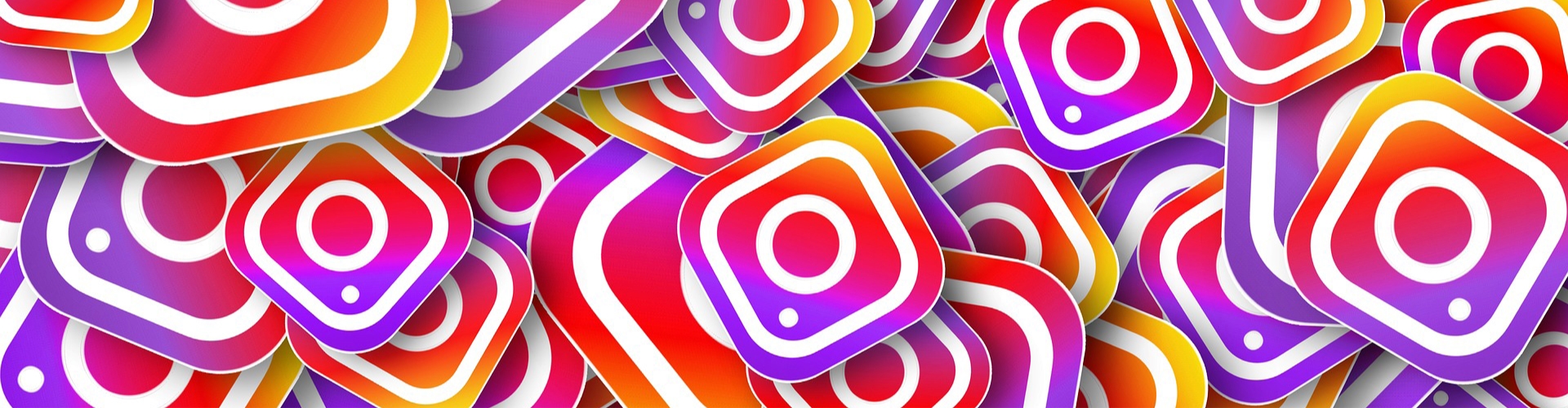 En klynge af Instagram-logoer. 